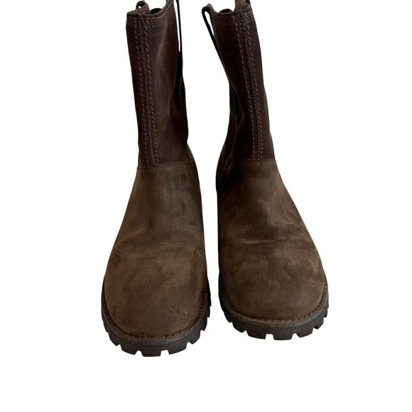 Timberland Brown Leather Nubuck Waterproof Pull-On Boots | Women's Size 9.5 - Picture 3 of 11